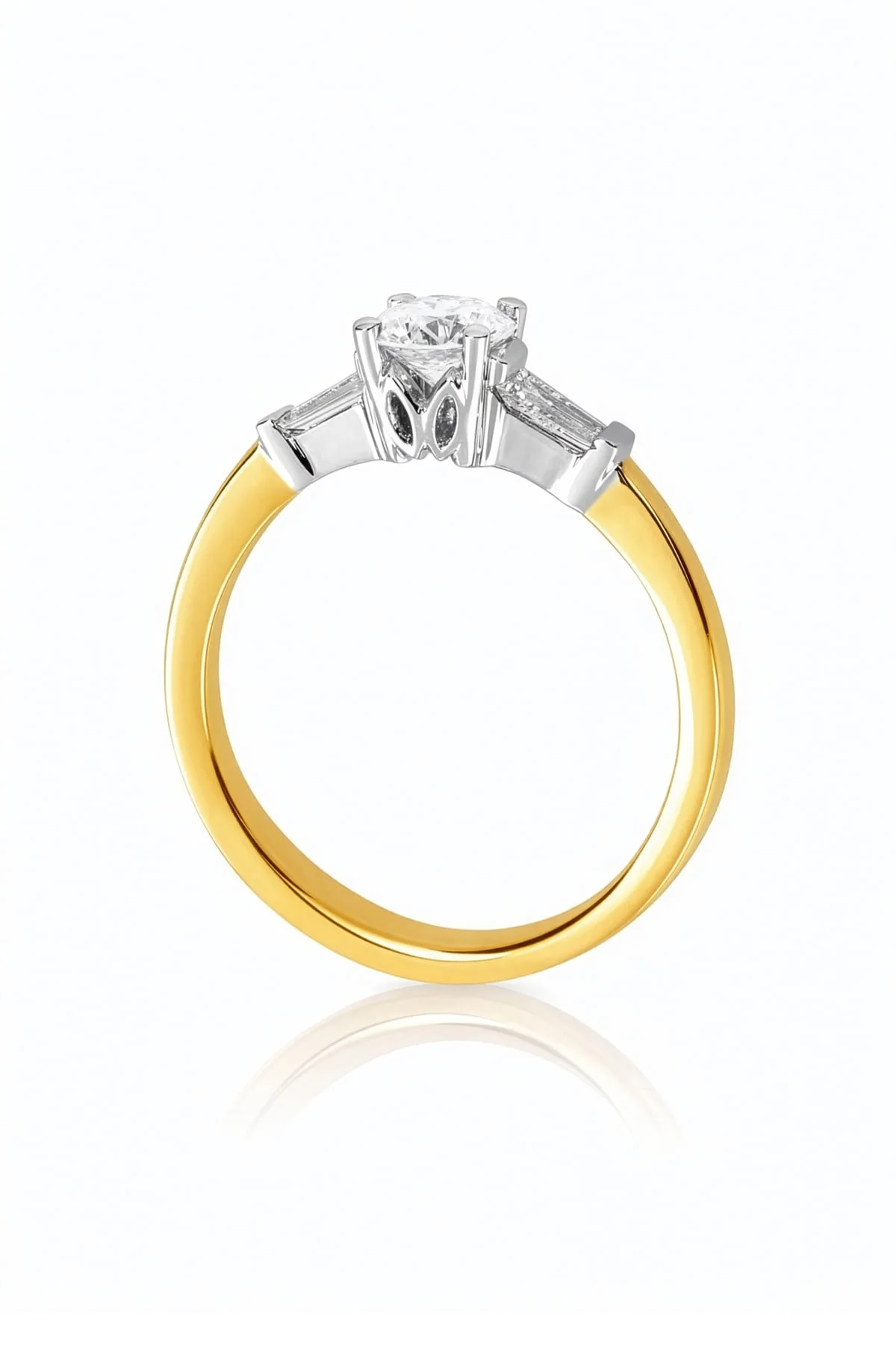 0.53ct Diamond Engagement Ring set with Tapper Cut Diamonds - Image 3