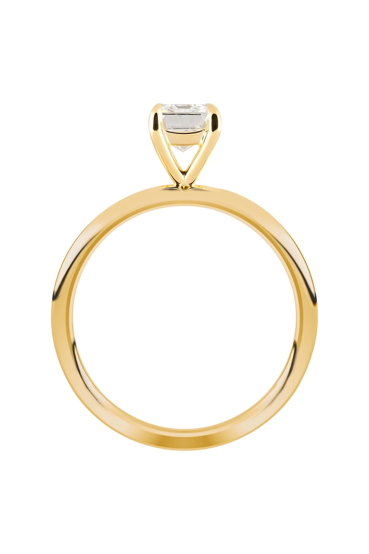 Emerald Cut Diamond Set Solitaire Ring in 18k Yellow Gold - Image 5