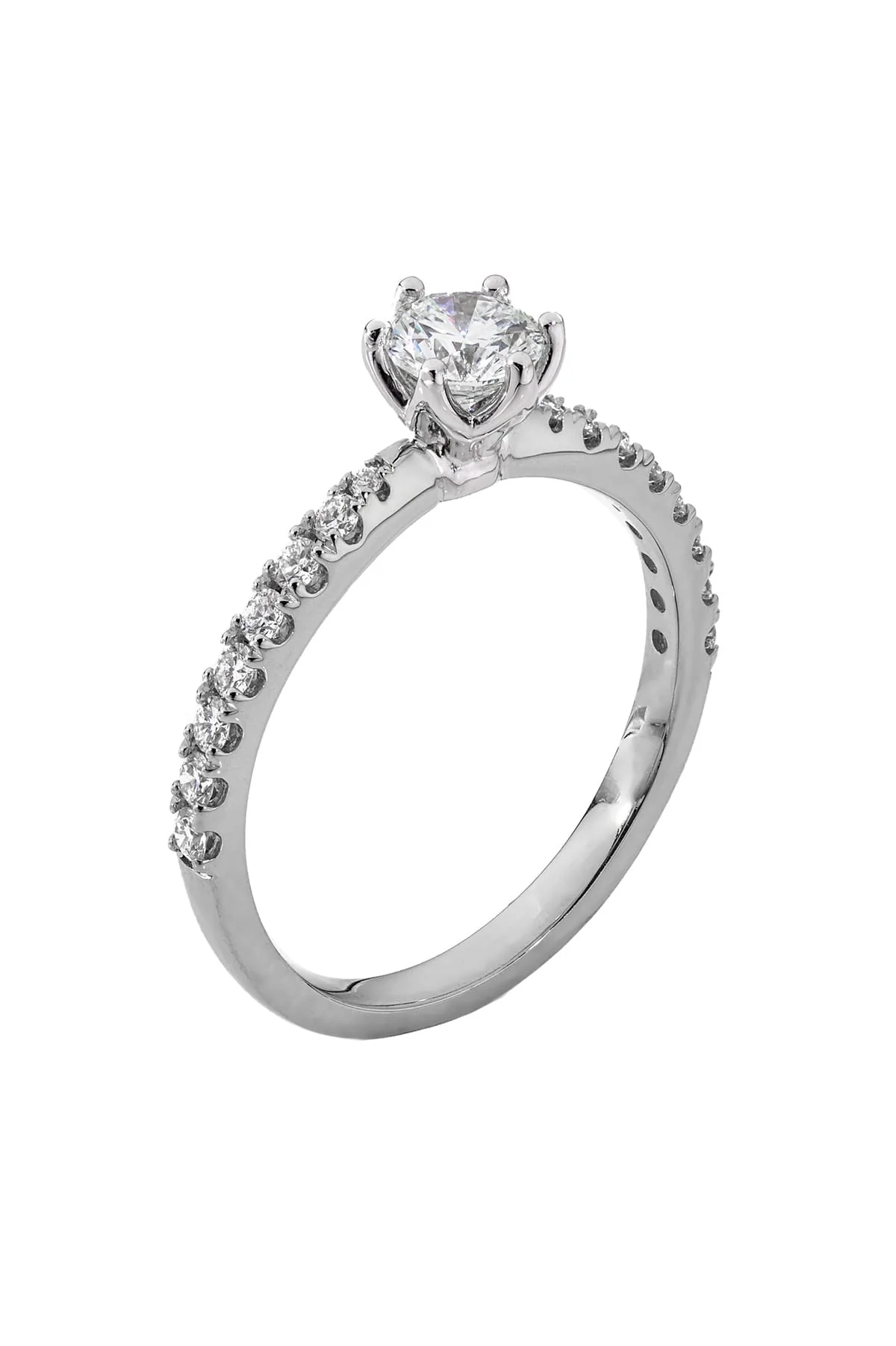 0.70ct Diamond Engagement Ring With Diamond Band set in 18ct White Gold - Image 4