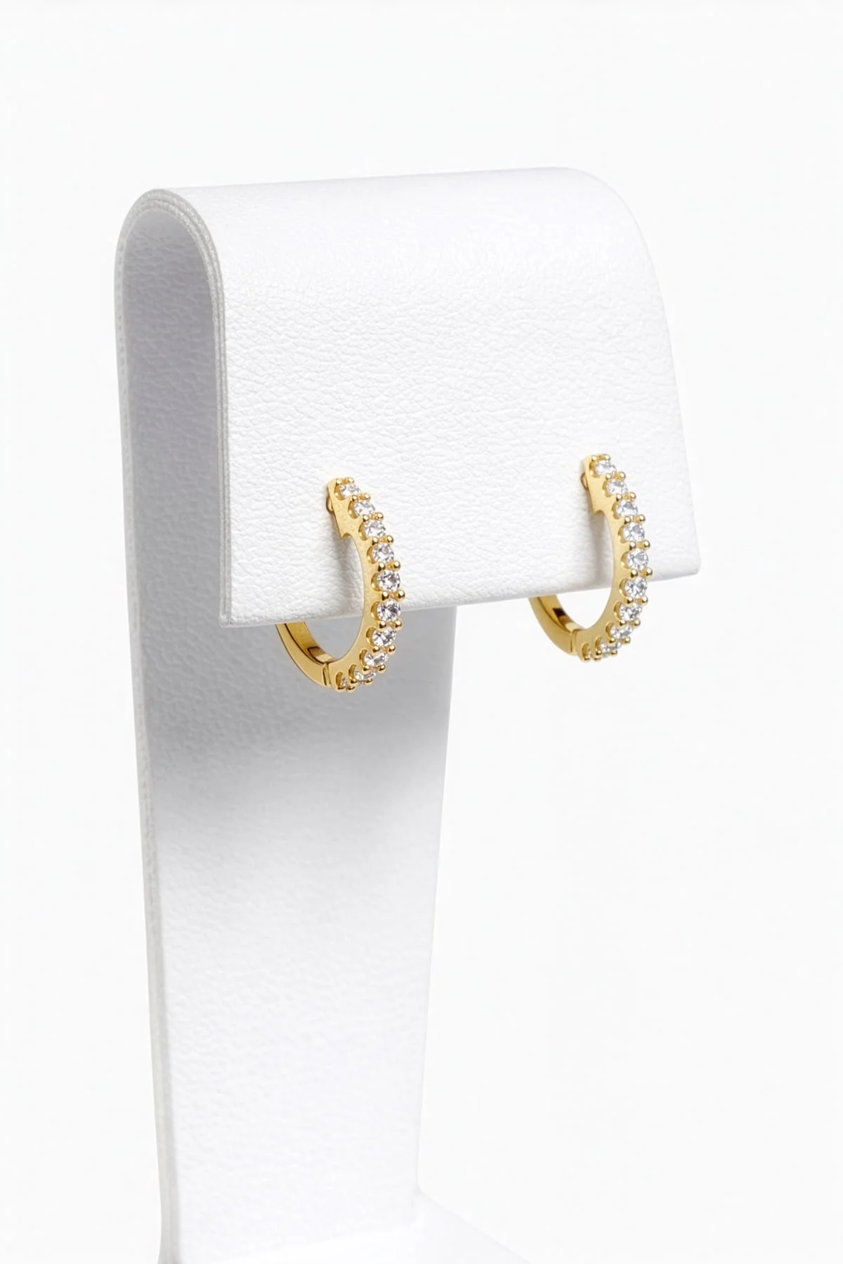 Yellow Gold 0.14ct Diamond Set Small Huggie Earrings - Image 3