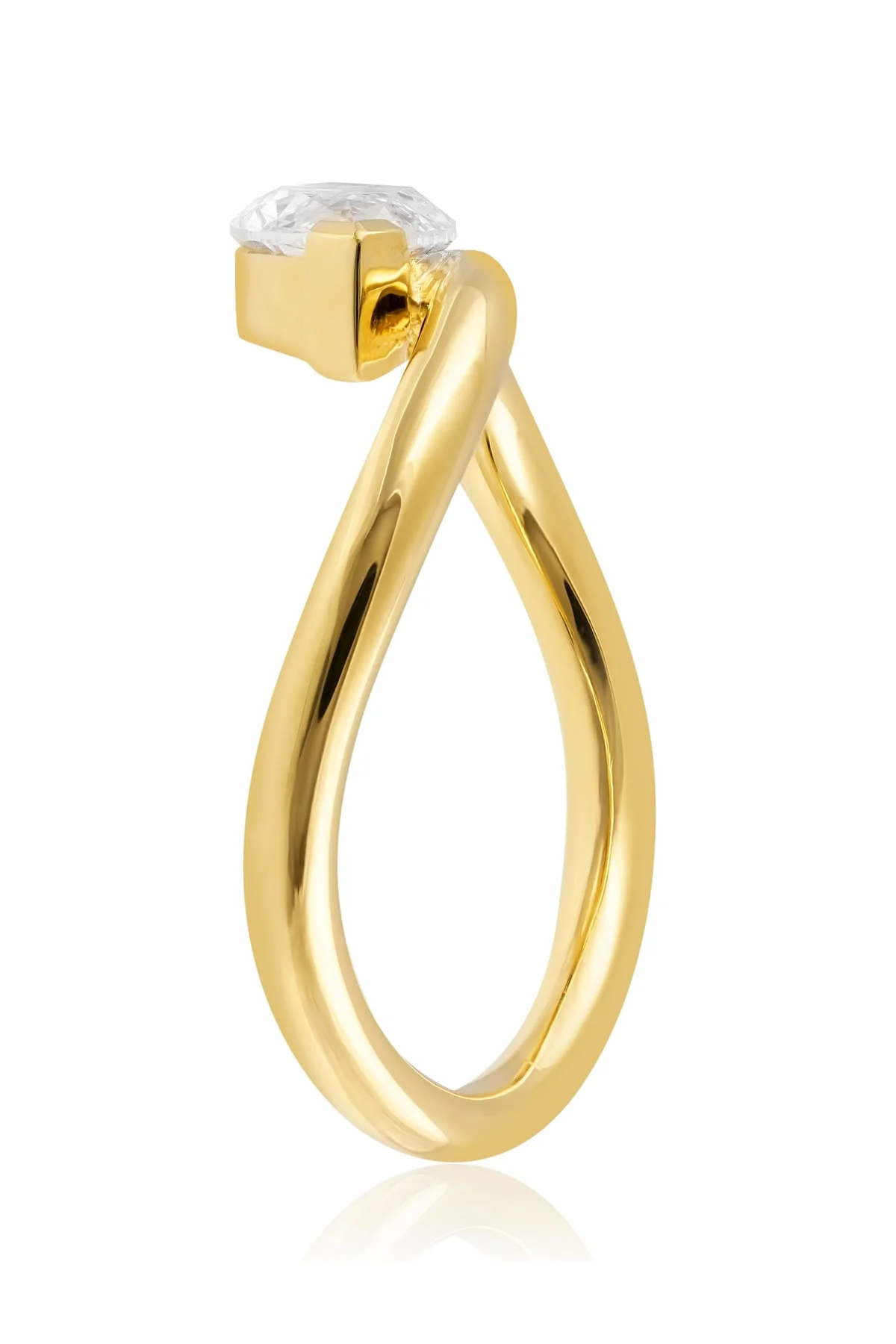 18ct Yellow Gold Marquise Diamond Set Ring - Image 3