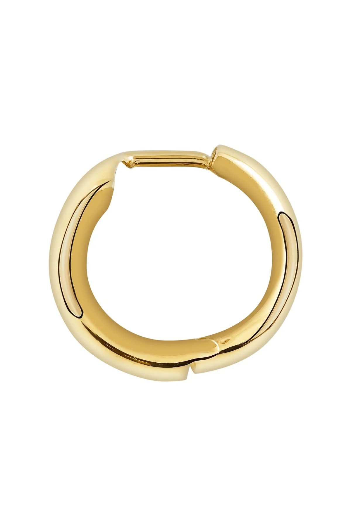 7.5mm Wide Plain Huggie Earrings In 9 Carat Yellow Gold - Image 3