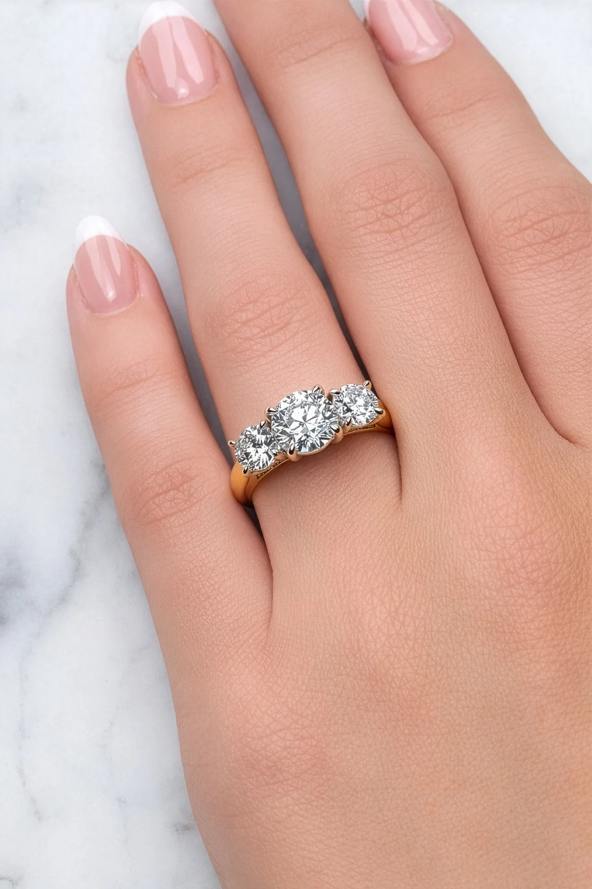 Alicia... 3.5 Carat Lab-Grown Diamond Set Trilogy Ring In 18ct Two-Tone - Image 3