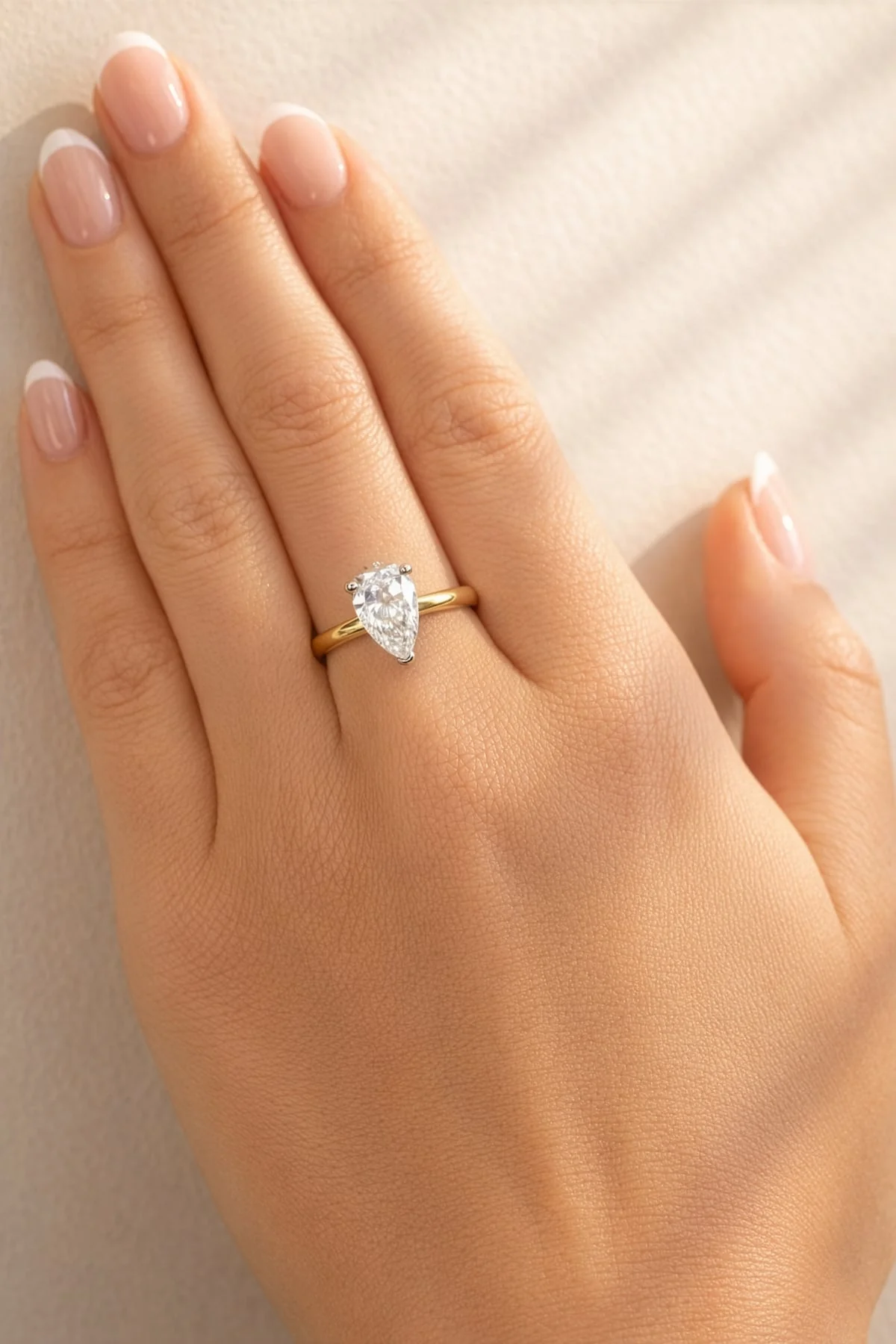 Angelina... 2 Carat Pear Cut Solitaire Lab Created Diamond Ring - Image 3