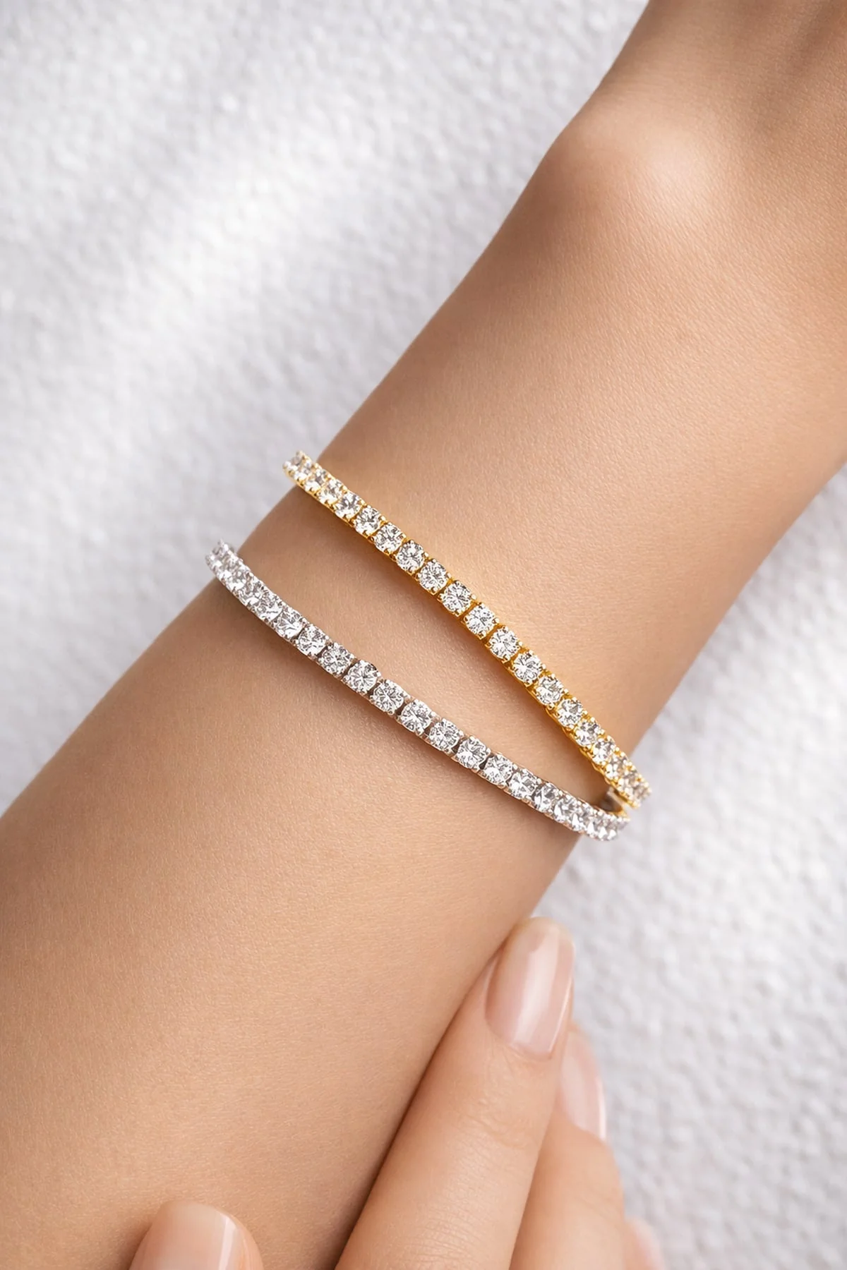 Carrie... 5.40 Carat Lab Grown Diamond Tennis Bracelet In Yellow Gold - Image 4
