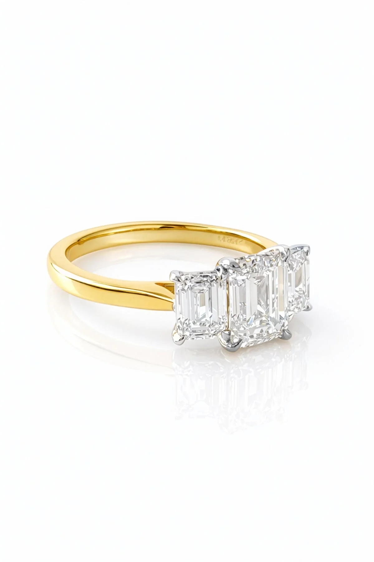 Diane... 3.5 Carat Lab Diamond Trilogy Ring In 18ct Two Tone Gold - Image 3