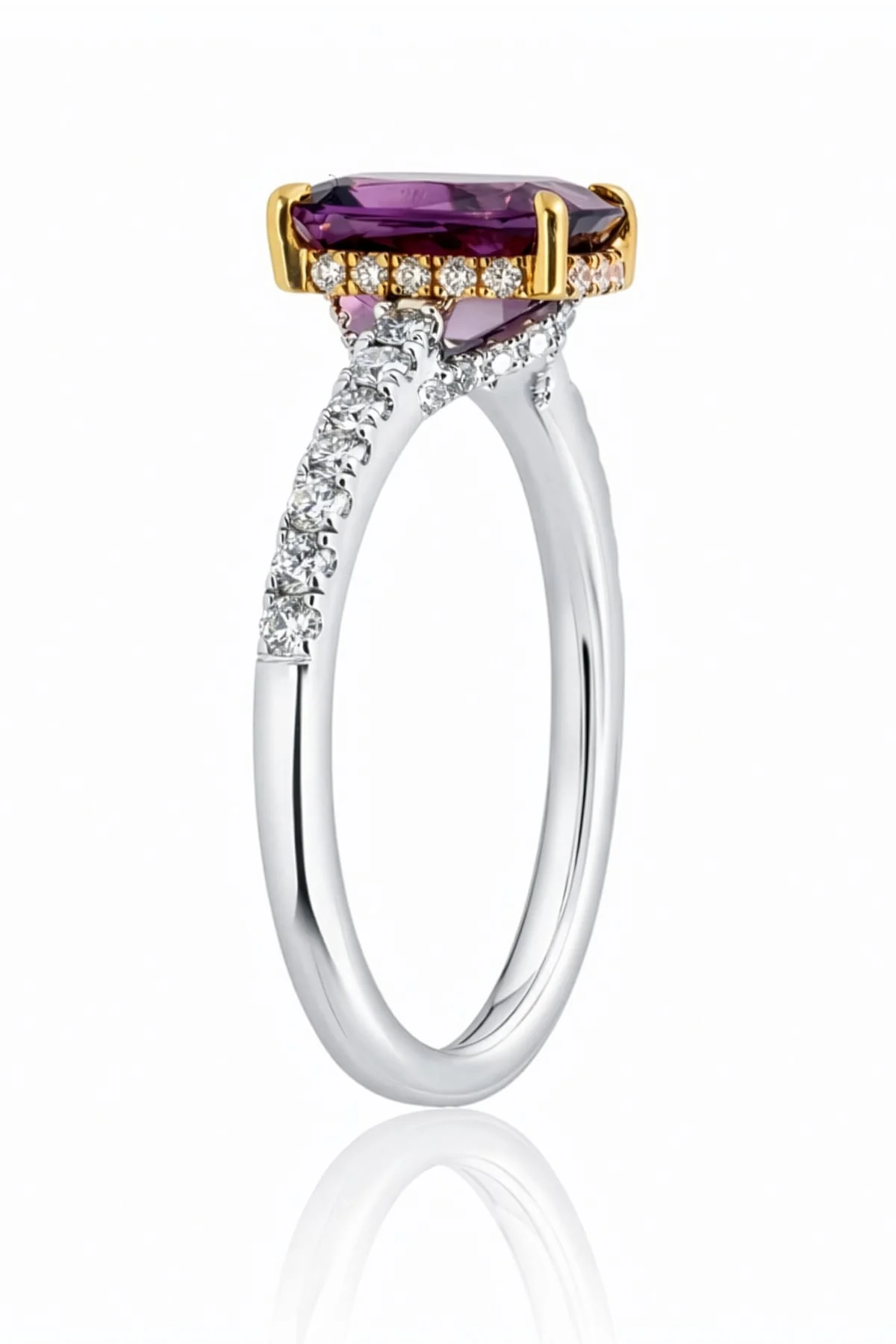 Pink Spinel & Diamond Ring set in 18ct White & Rose Gold - Image 4